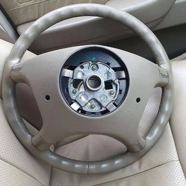 Leather Steering Wheel with Airbag for Mercedes-Benz Classics - Image 2